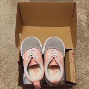 Vans Kids' Peach and Gray Sneakers